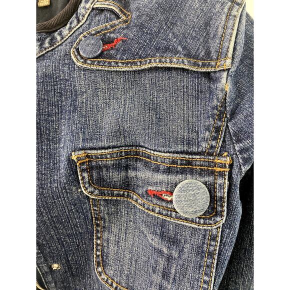 Yuka Jean Jacket in Denim Blue Denim with Dark Piping Size Medium - Picture 5 of 13
